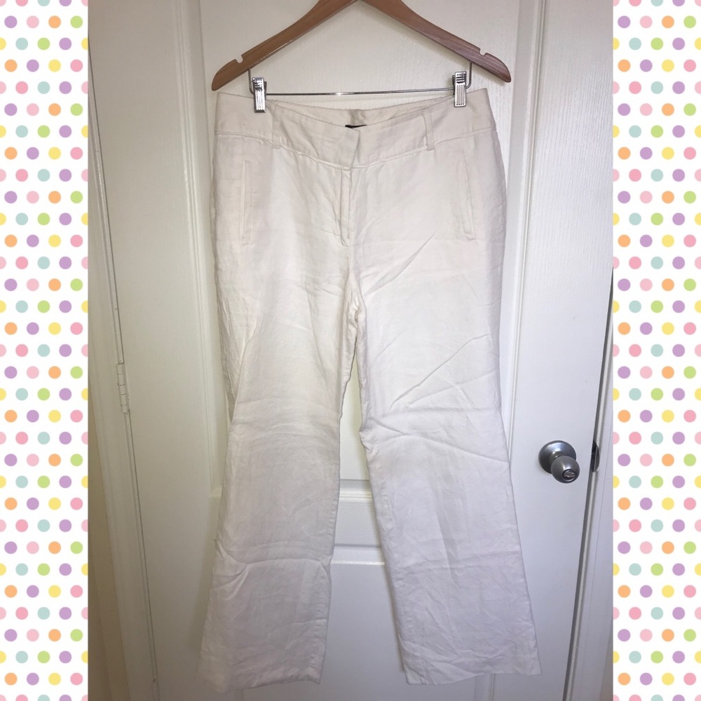 Loft White Linen Pants